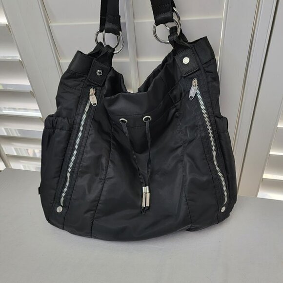 Great Lightweight Kenneth Cole Reaction Drawstring Hobo Bag - Nylon - Picture 2 of 14